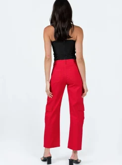 Princess Polly Schafer Wide Legs Jeans  Red Best