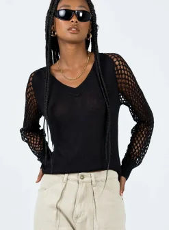 Princess Polly Schofield Sweater  Black Cheap