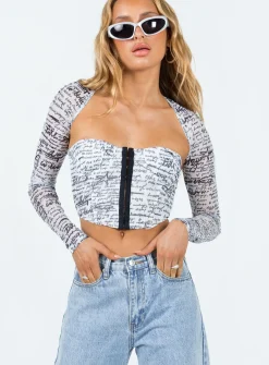 Princess Polly Scripted Corset Top Multi Flash Sale