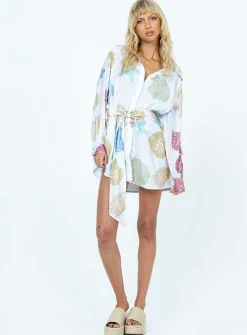 Princess Polly Sea Life Shirt Dress  Multi Fashion