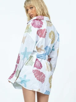 Princess Polly Sea Life Shirt Dress Multi Fashion