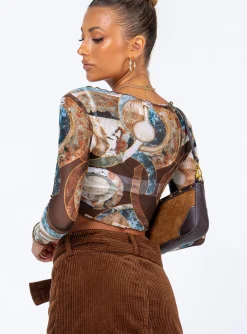 Princess Polly Sean Long Sleeve Top Multi New