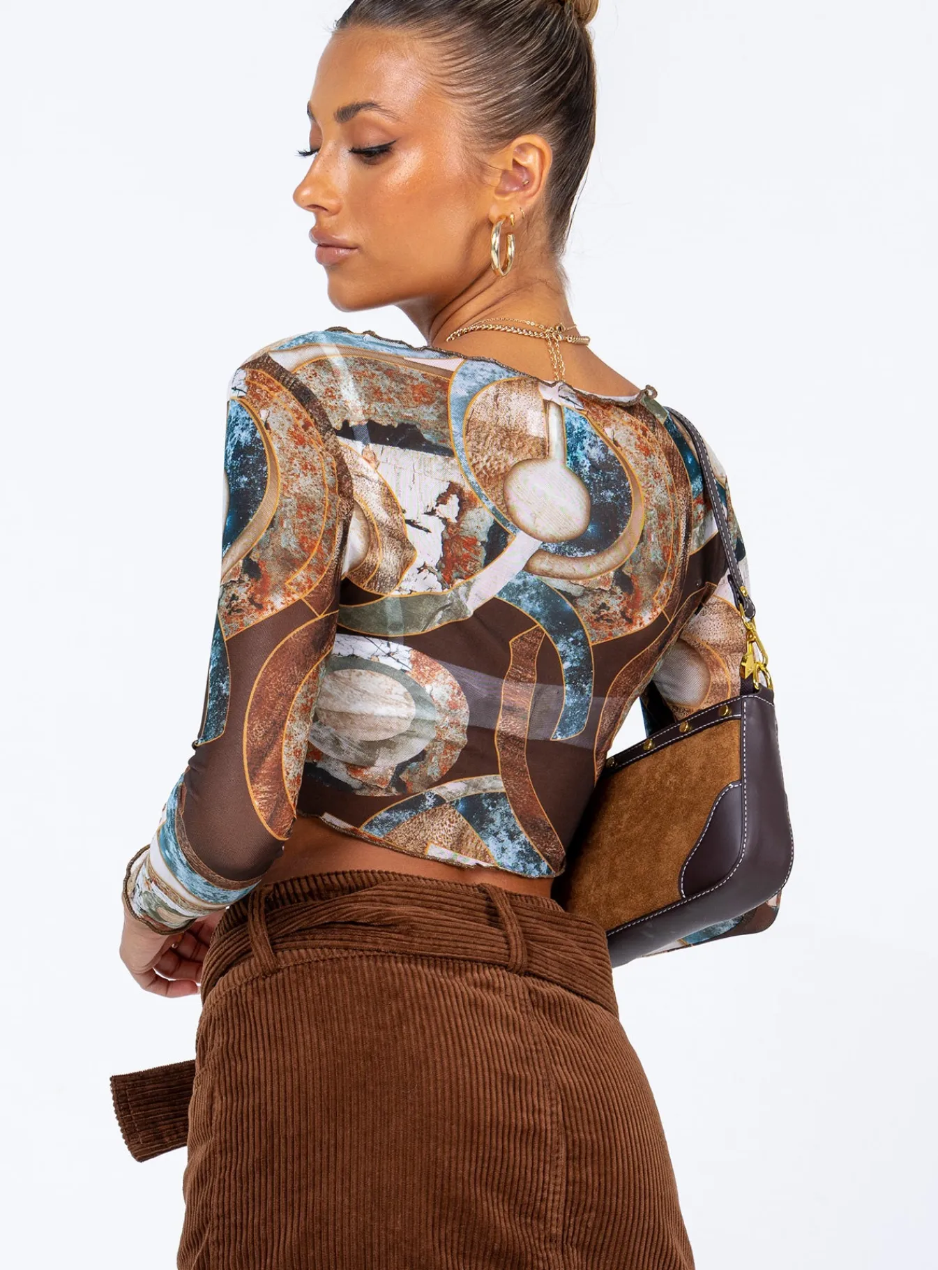 Princess Polly Sean Long Sleeve Top Multi New