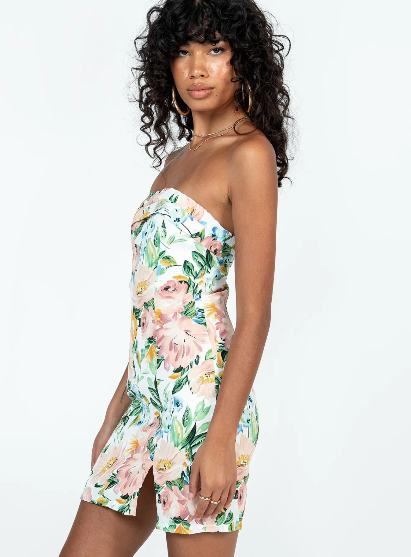 Princess Polly Sebastian Strapless Mini Dressfloral White Online