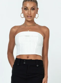 Princess Polly Sebastian Strapless Top  White Clearance