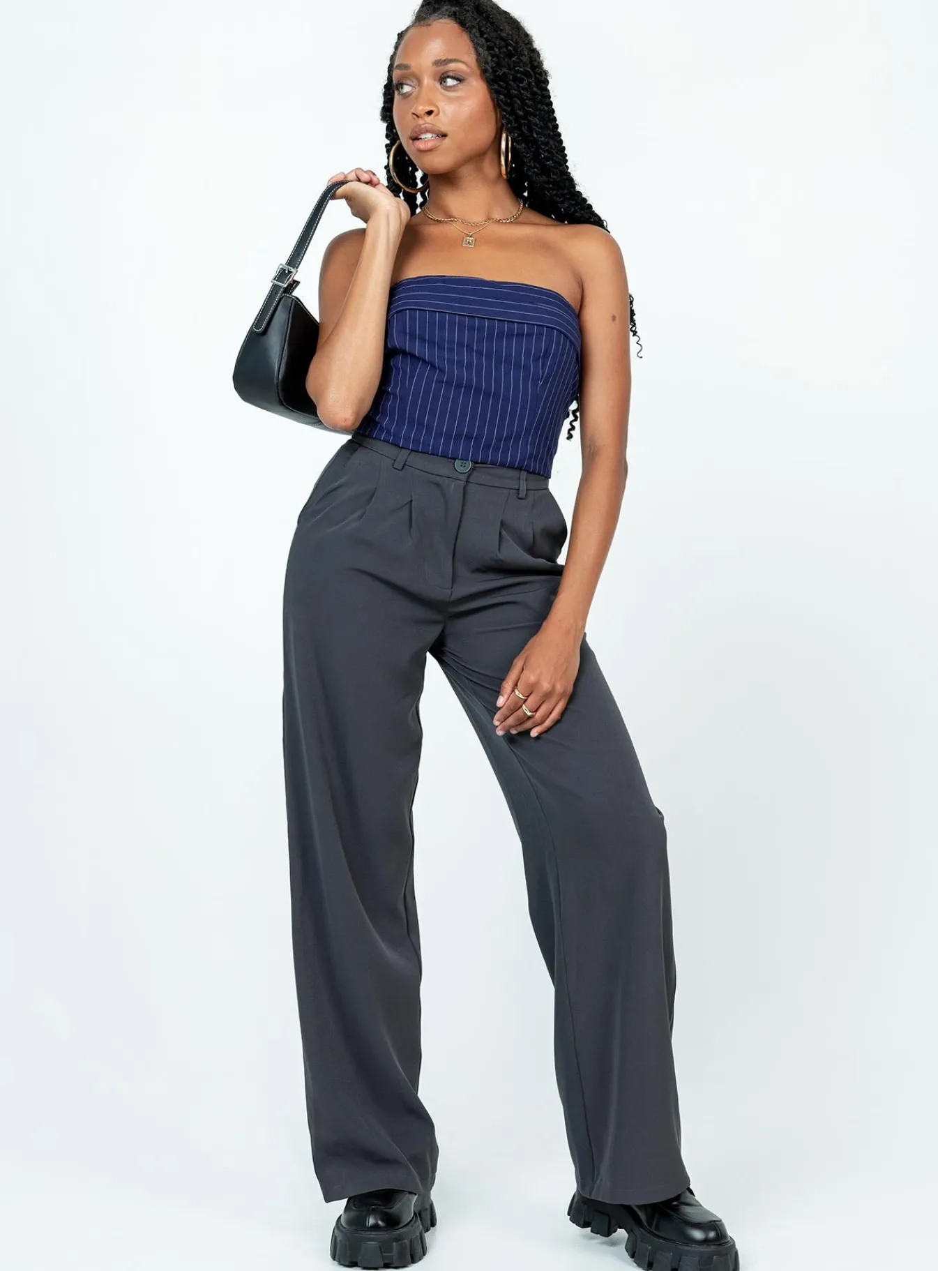 Princess Polly Sebastian Strapless Top Navy Flash Sale