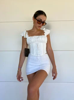 Princess Polly Selby Mini Skirt White Shop