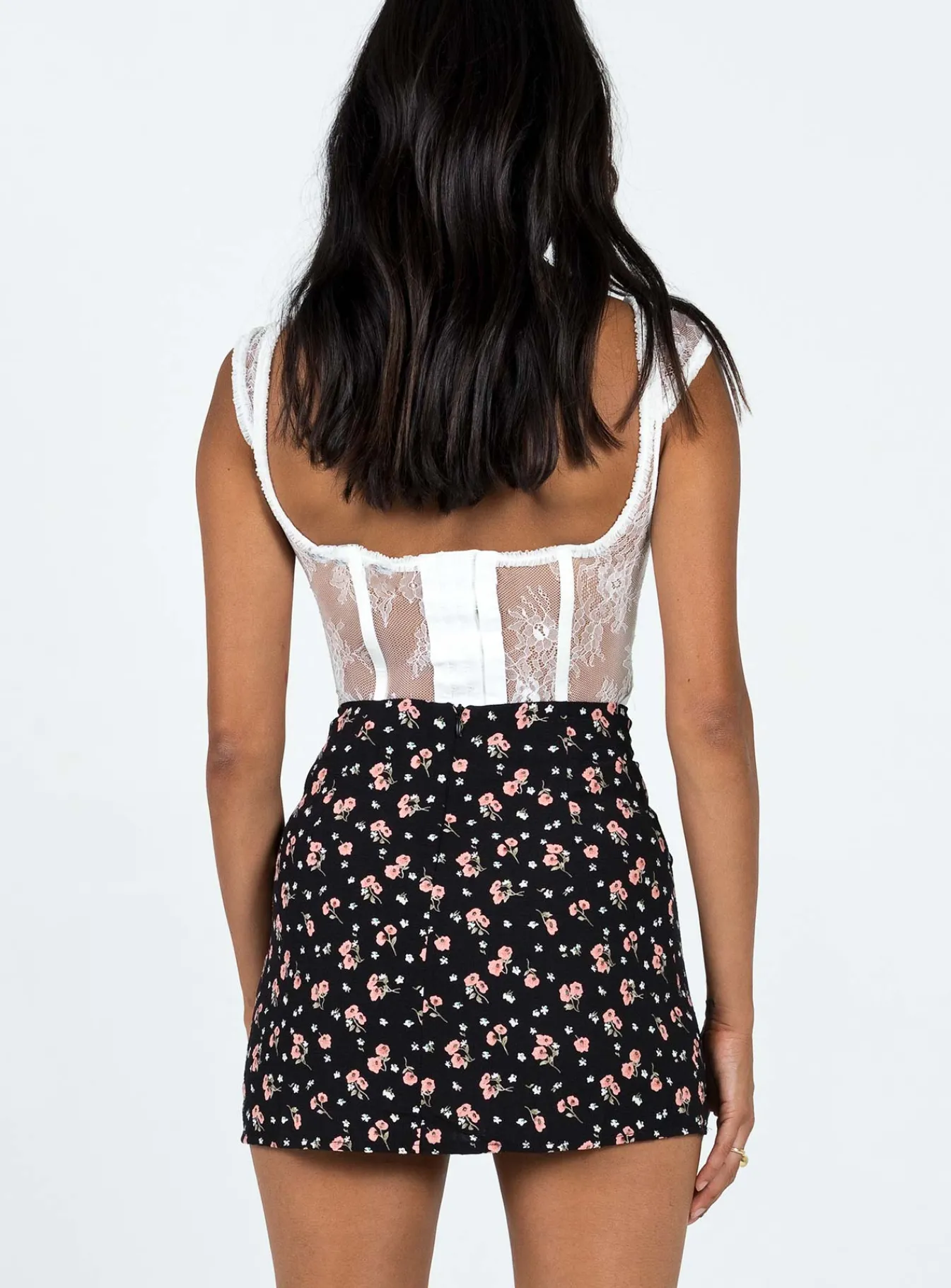 Princess Polly Selby Mini Skirt Black Floral Best
