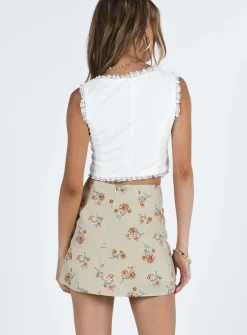 Princess Polly Selby Mini Skirt  Beige Floral Sale
