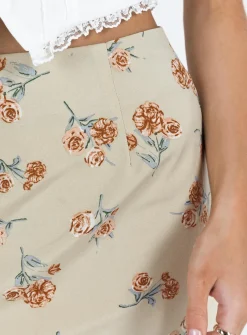 Princess Polly Selby Mini Skirt  Beige Floral Sale