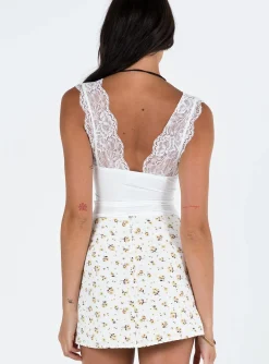 Princess Polly Selby Mini Skirt White / Yellow Best