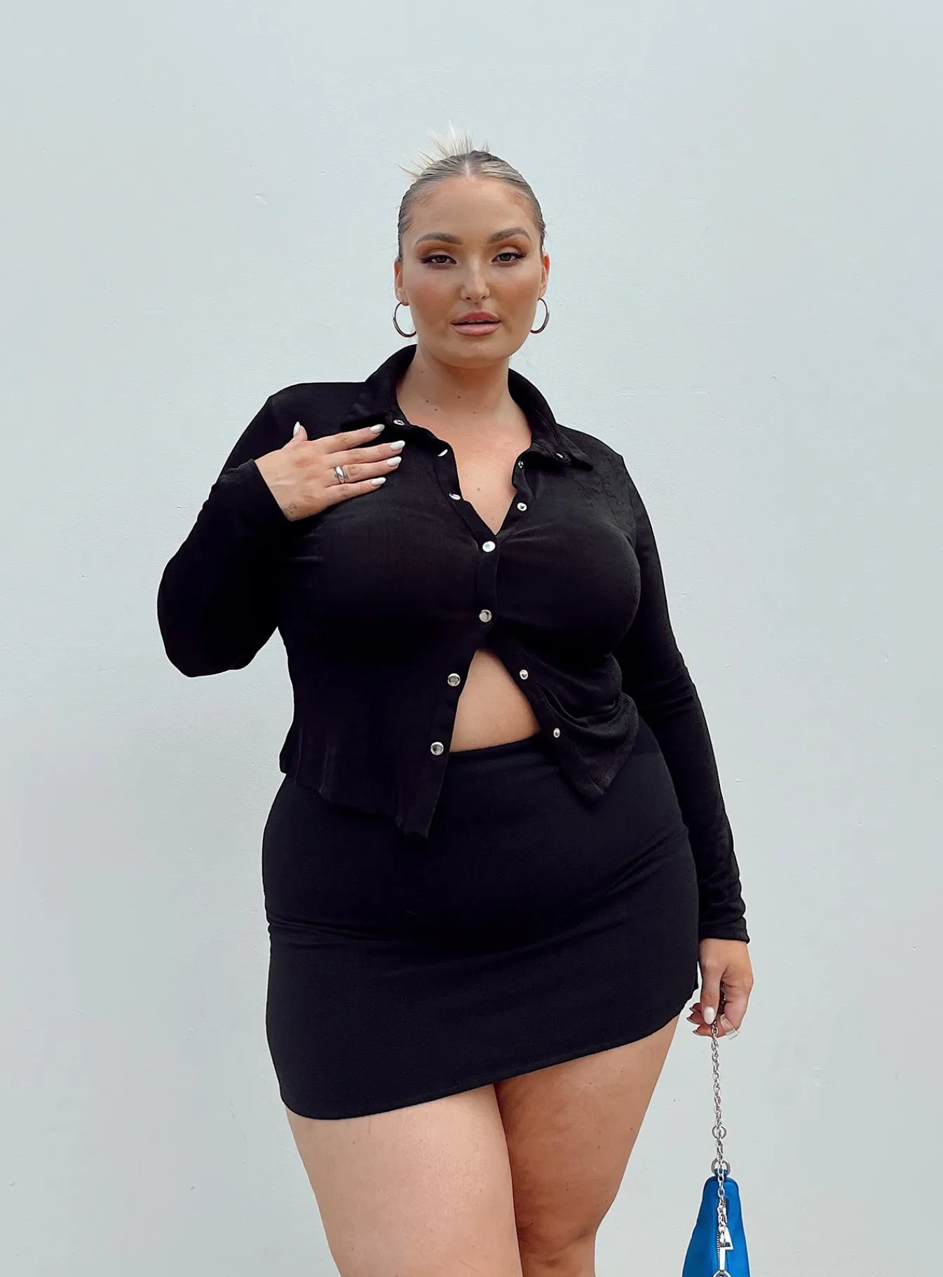 Princess Polly Selby Mini Skirtcurve Lower Impact Black Flash Sale
