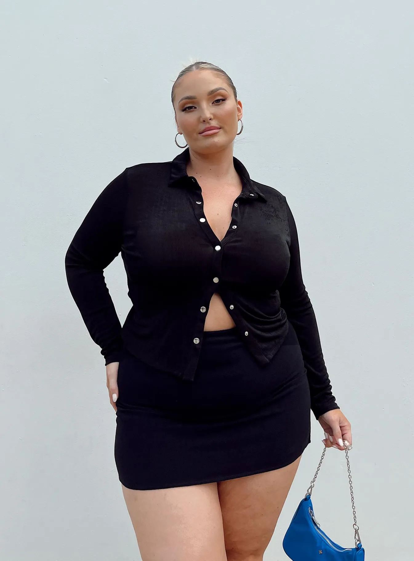 Princess Polly Selby Mini Skirtcurve Lower Impact Black Flash Sale