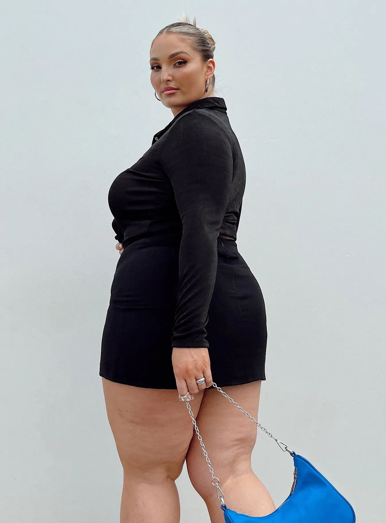 Princess Polly Selby Mini Skirtcurve Lower Impact Black Flash Sale