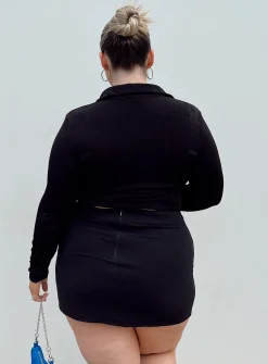 Princess Polly Selby Mini Skirtcurve Lower Impact Black Flash Sale