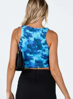 Princess Polly Seline Top  Blue Outlet