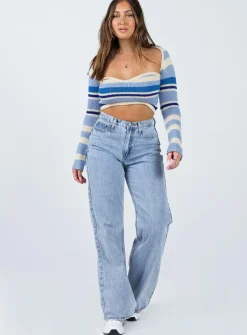 Princess Polly Serafini Bolero Knit Top Blue Shop