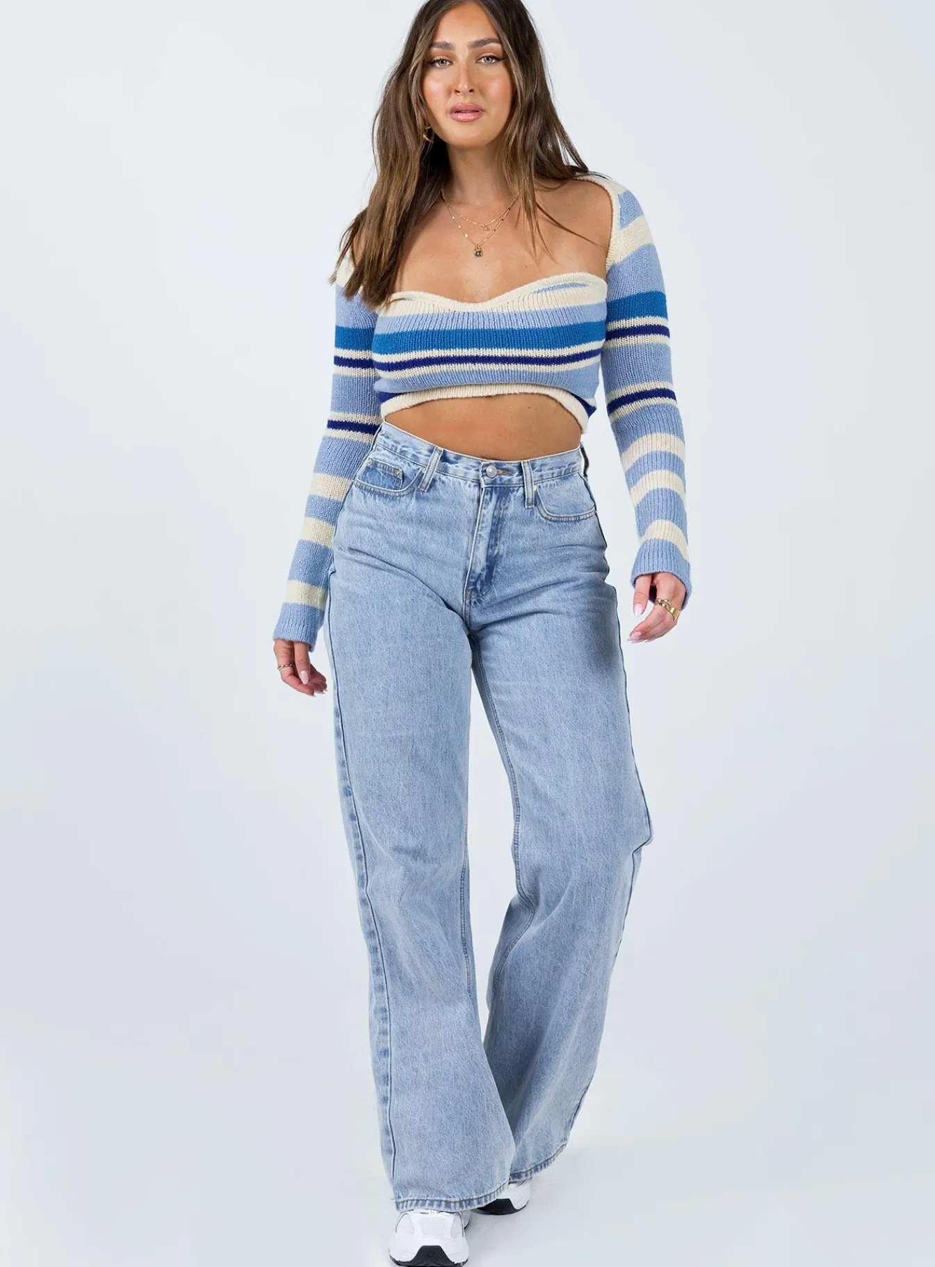 Princess Polly Serafini Bolero Knit Top Blue Shop