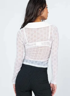 Princess Polly Seren Long Sleeve Top White Cheap