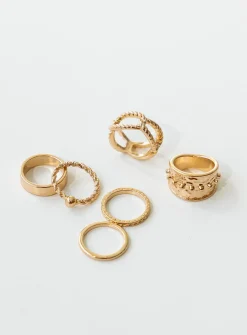 Princess Polly Seri Ring Pack Gold Outlet