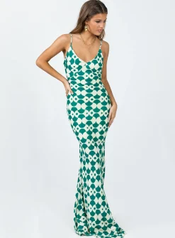 Princess Polly Seri Slip Maxi Dressmulti Green Shop