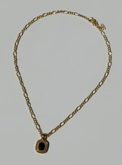 Princess Polly Setton Pendant Necklace/ Black   Gold Best Sale