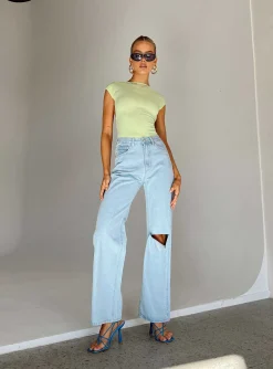 Princess Polly Sevina Wide Legjeans Light Wash   Denim Sale