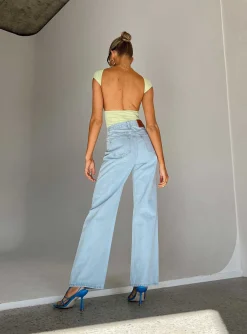 Princess Polly Sevina Wide Legjeans Light Wash Denim Sale