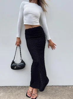 Princess Polly Sewell Maxi Skirt  Black Shop