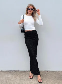Princess Polly Sewell Maxi Skirt Black Shop