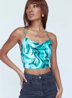 Princess Polly Shae Topswirl   Green Flash Sale