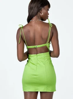 Princess Polly Shanae Mini Dress Green New
