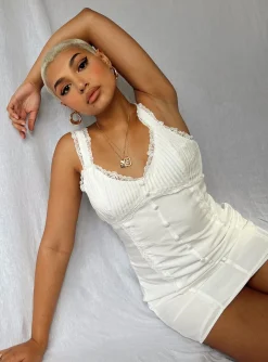 Princess Polly Shania Lace Mini Dress  Cream Store