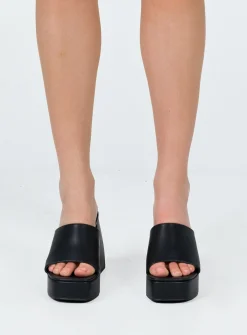 Princess Polly Shapiro Mules Platform Heels  Black Store
