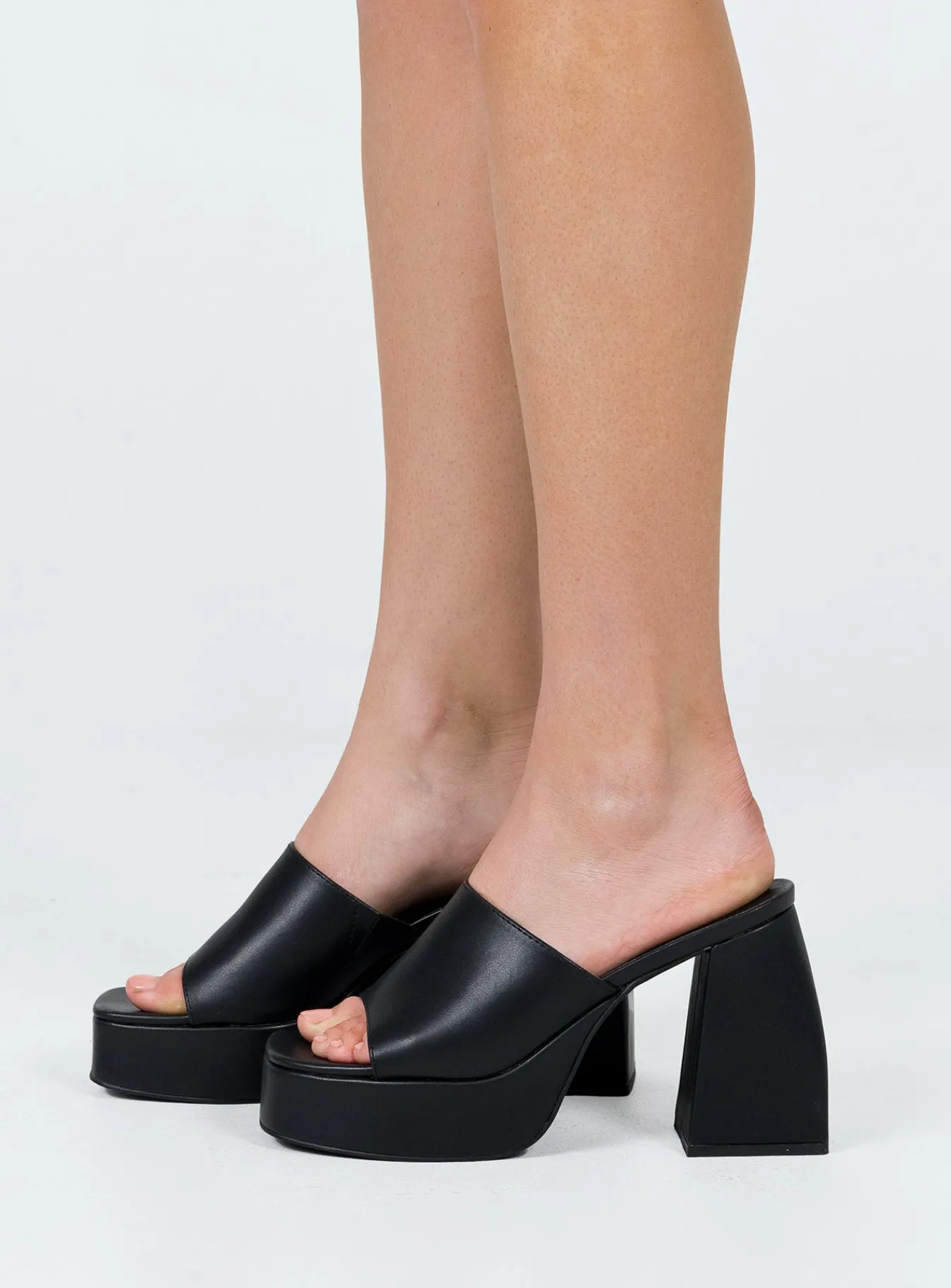 Princess Polly Shapiro Mules Platform Heels Black Store