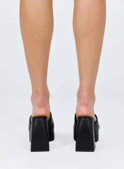 Princess Polly Shapiro Mules Platform Heels Black Store