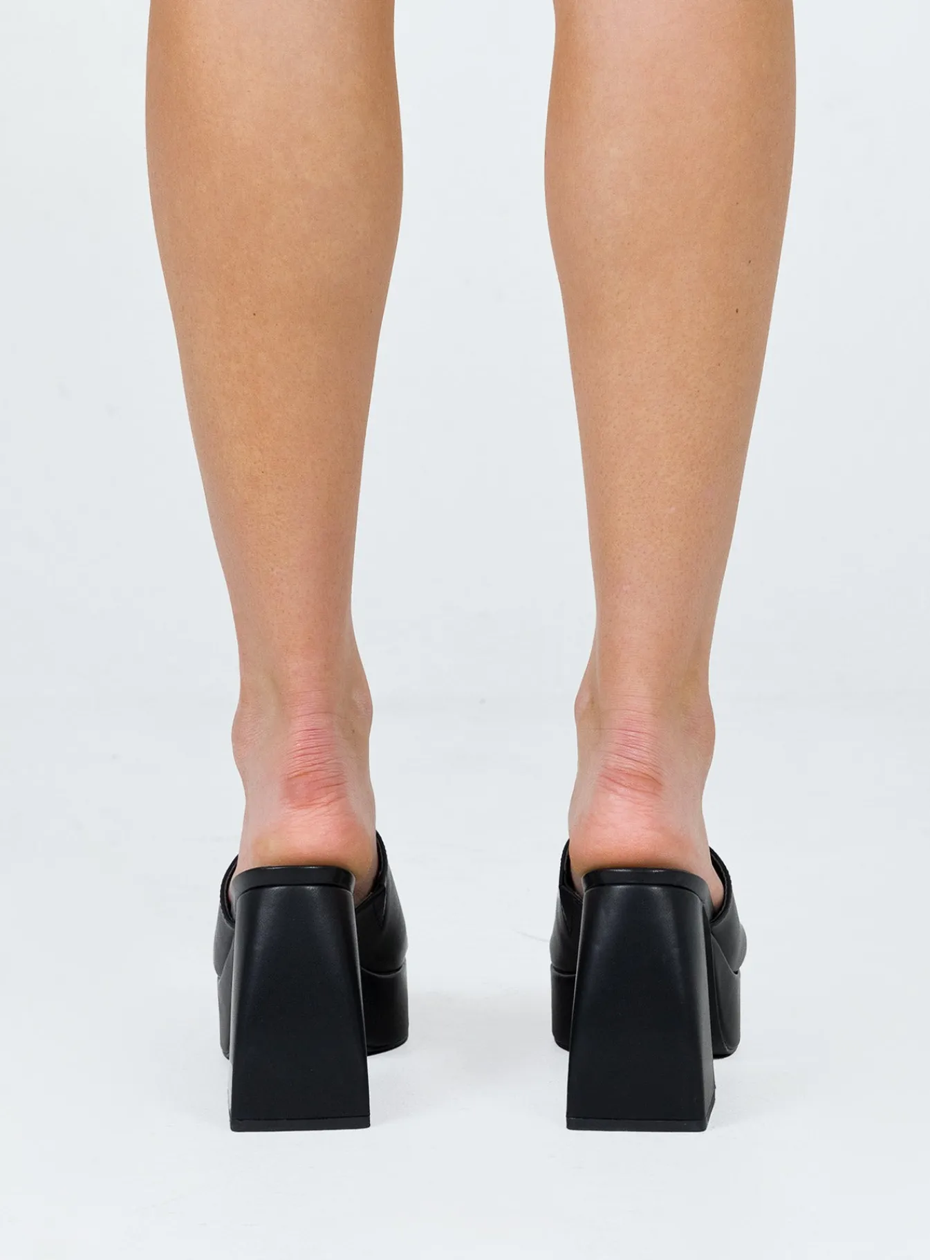 Princess Polly Shapiro Mules Platform Heels Black Store
