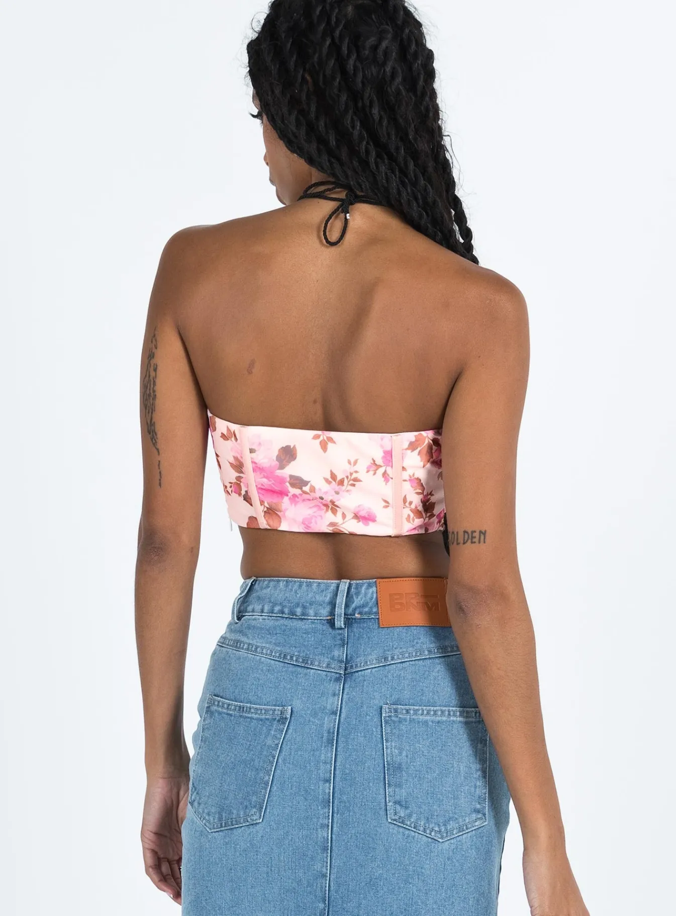 Princess Polly Sharna Bustier Top Pink Floral Outlet