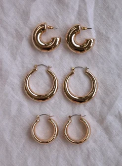 Princess Polly She Thick Hoop Packeco   Gold Cheap