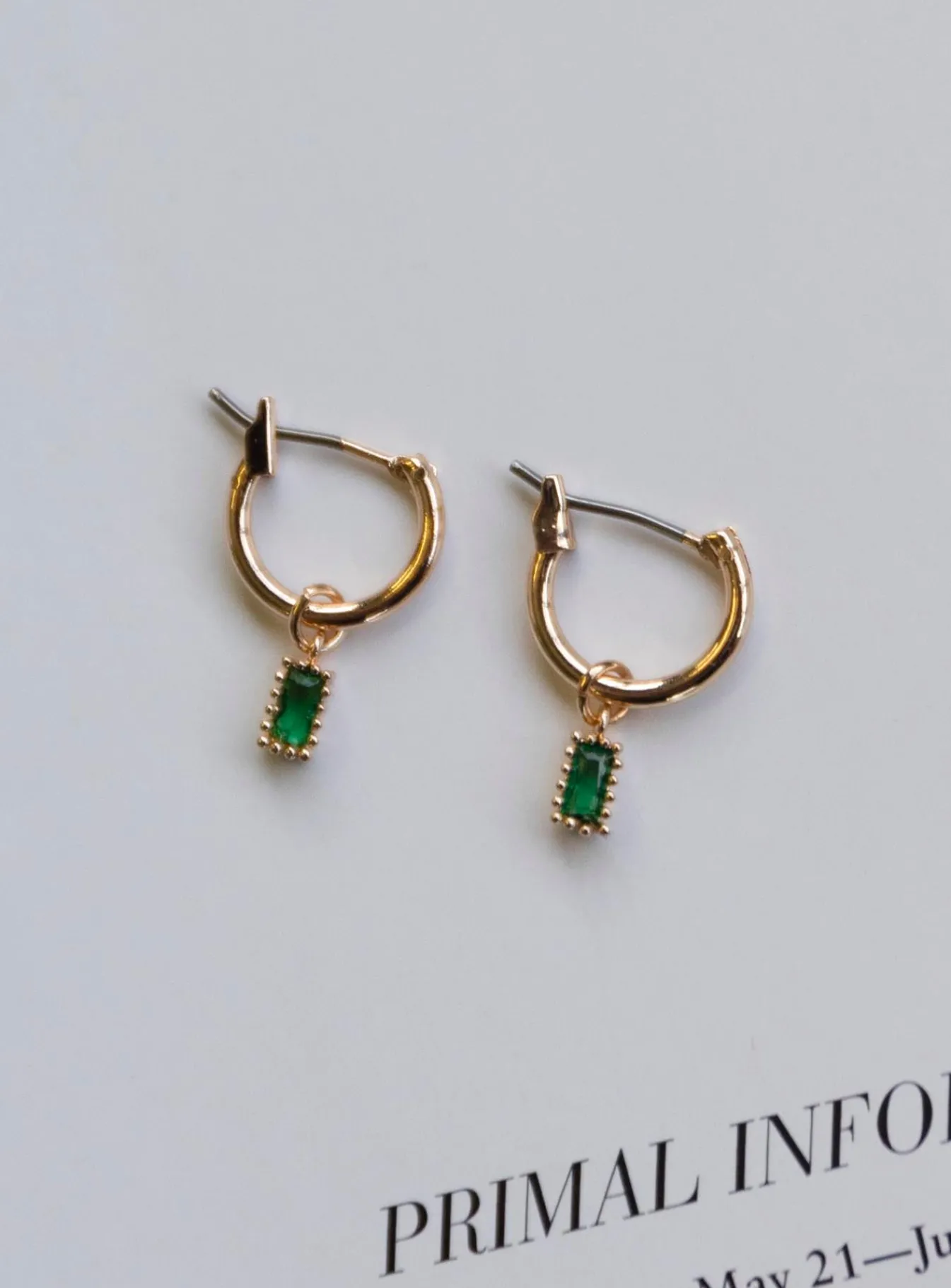 Princess Polly She'S Confident Earrings Green Gold / Green Online