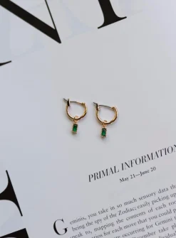 Princess Polly She'S Confident Earrings Green Gold / Green Online
