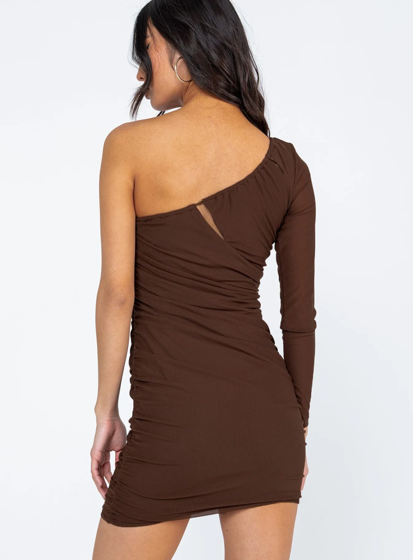 Princess Polly Shia Asymmetrical Mini Dress Brown Best