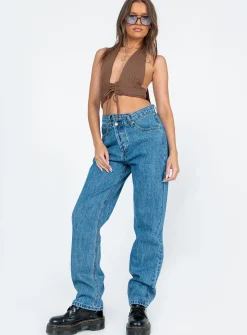 Princess Polly Shiloh Top  Brown Shop