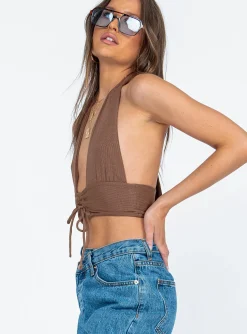 Princess Polly Shiloh Top  Brown Shop