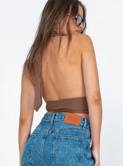 Princess Polly Shiloh Top  Brown Shop