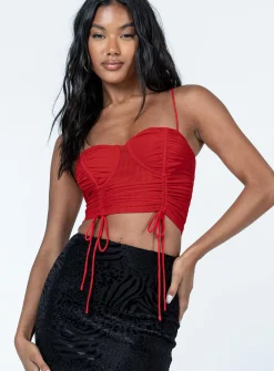 Princess Polly Shine Bright Crop Top  Red Best