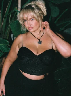 Princess Polly Shine Bright Crop Topcurve   Black Store