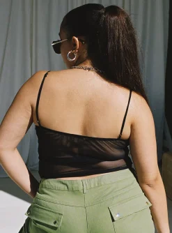 Princess Polly Shine Bright Crop Topcurve Black Store