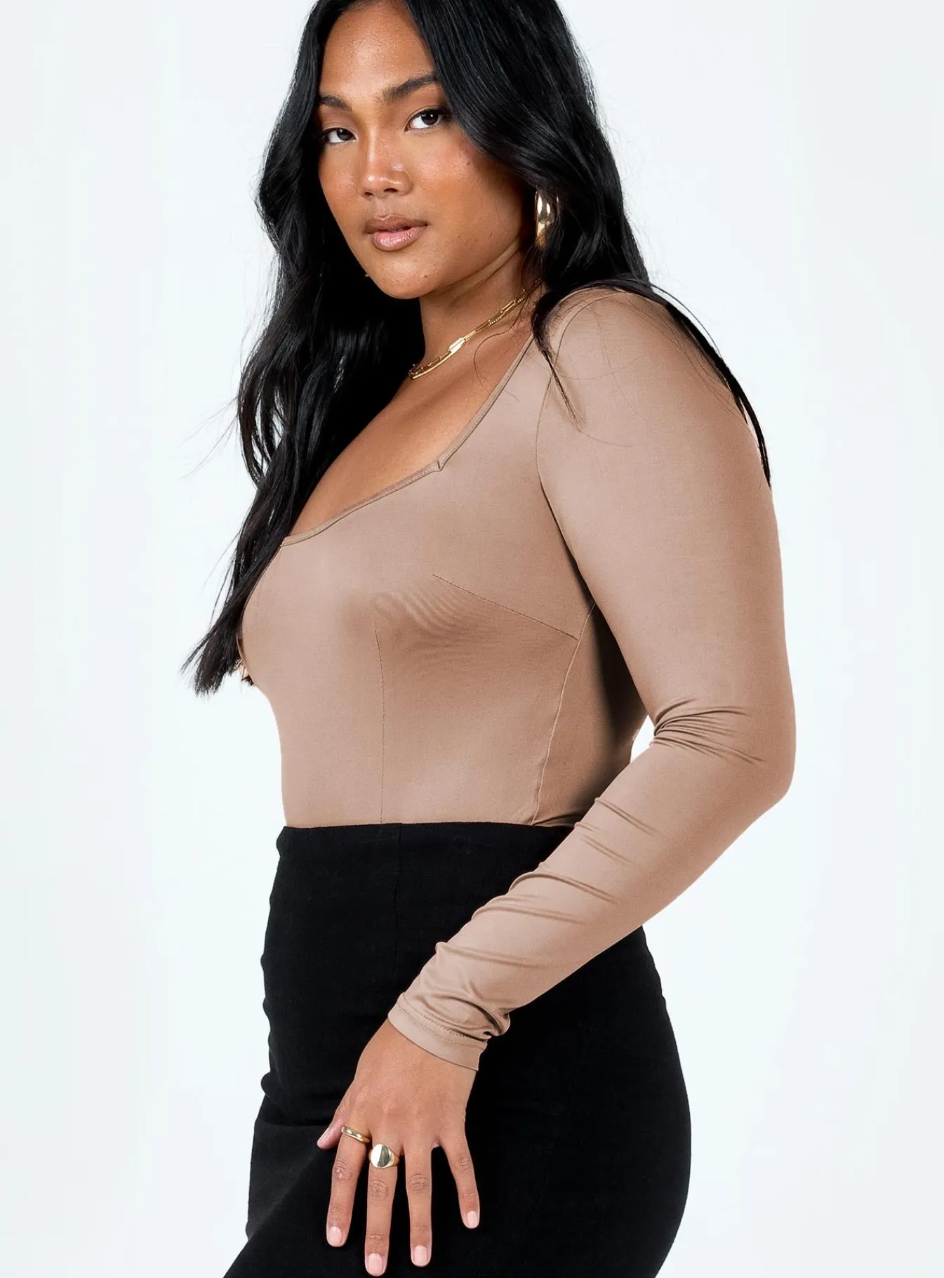 Princess Polly Shuler Long Sleeve Bodysuit Pink Cheap