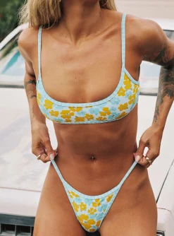 Princess Polly Sicilian Tie Side Bikini Bottoms Floral Outlet
